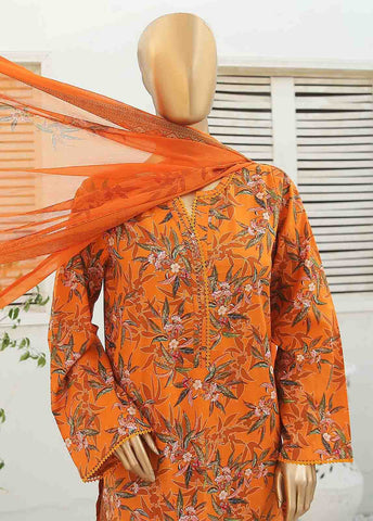 Bin Saeed Fabric - WCKF-013-3 Piece Lawn Printed