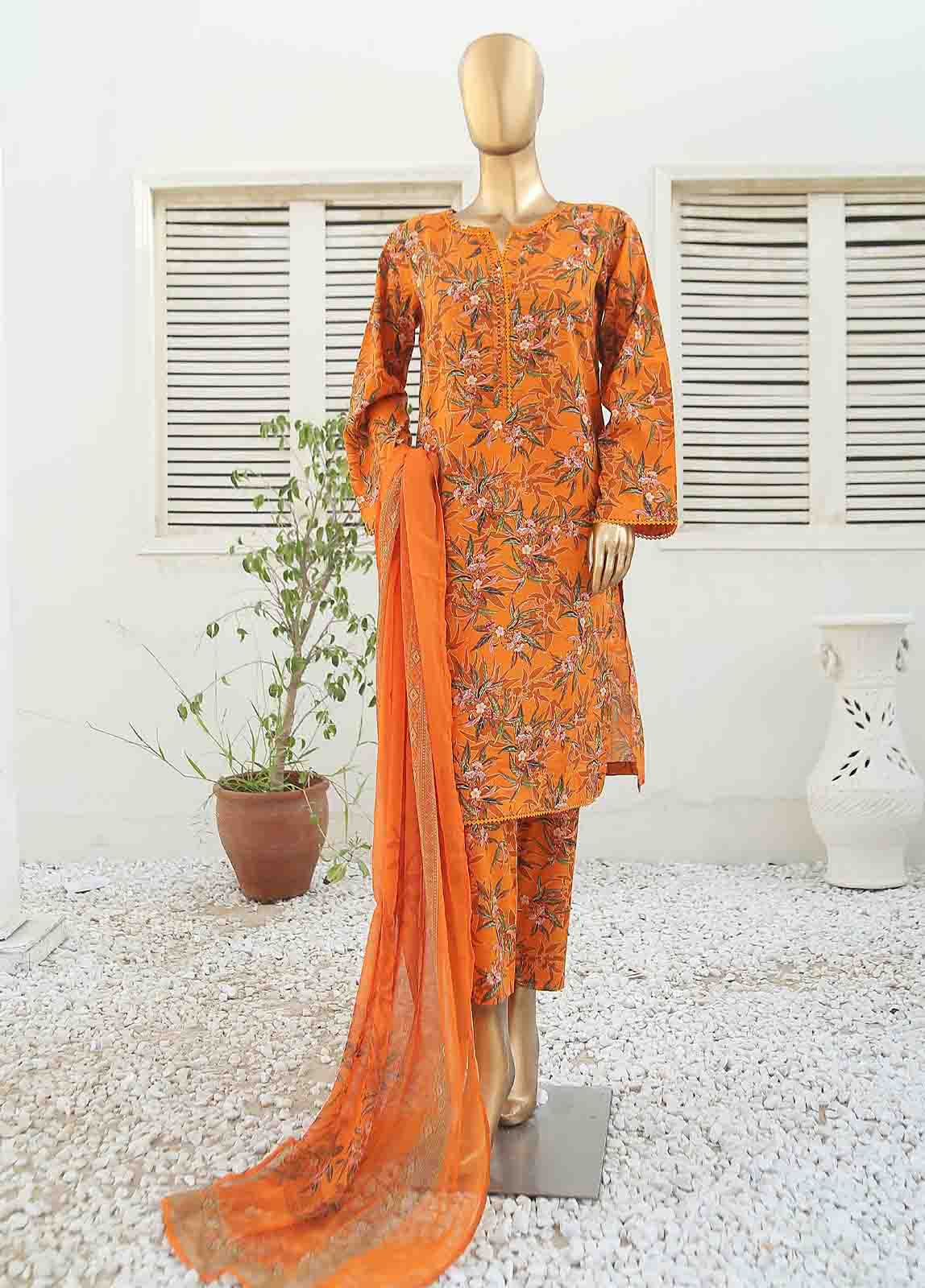 Bin Saeed Fabric - WCKF-013-3 Piece Lawn Printed