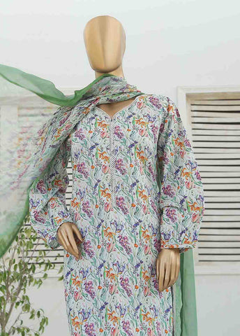 Bin Saeed Fabric - WCKF-015-3 Piece Lawn Printed