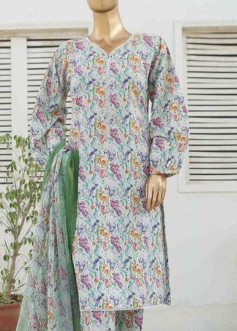 Bin Saeed Fabric - WCKF-015-3 Piece Lawn Printed