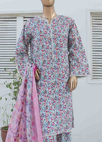 Bin Saeed Fabric - WCKF-019-3 Piece Lawn Printed