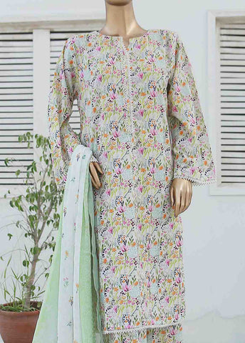 Bin Saeed Fabric - WCKF-022-3 Piece Lawn Printed