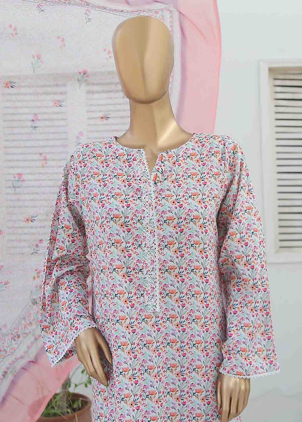 Bin Saeed Fabric - WCKF-029-3 Piece Lawn Printed