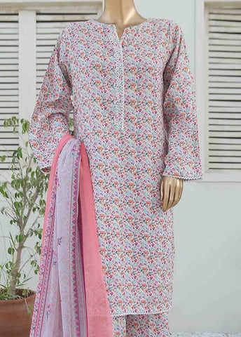 Bin Saeed Fabric - WCKF-029-3 Piece Lawn Printed