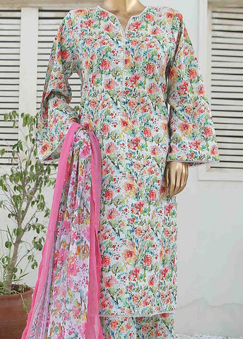 Bin Saeed Fabric - WCKF-037-3 Piece Lawn Printed