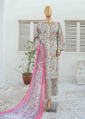 Bin Saeed Fabric - WCKF-037-3 Piece Lawn Printed