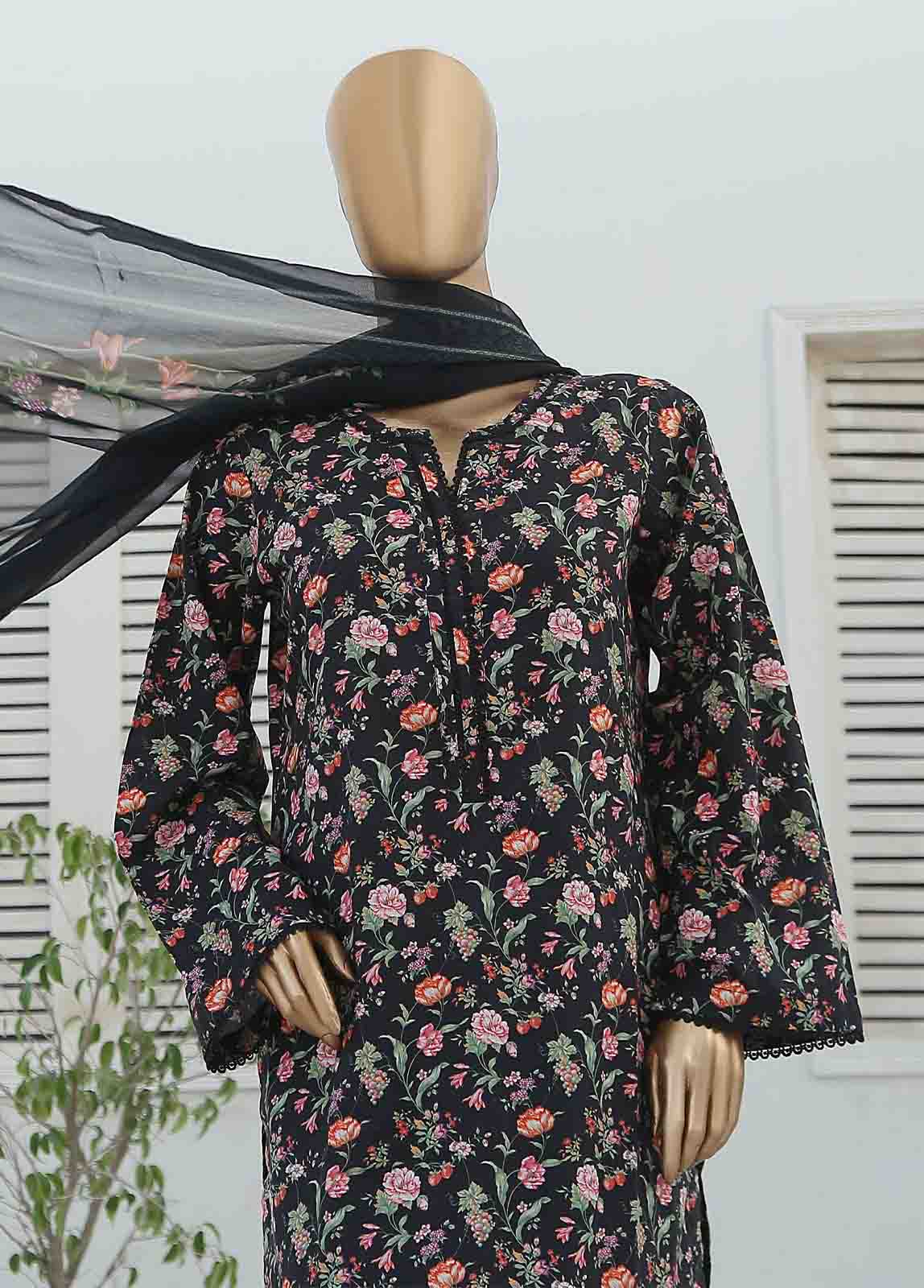 Bin Saeed Fabric - WCKF-039-3 Piece Lawn Printed