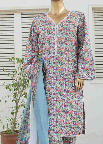 Bin Saeed Fabric - WCKF-040-3 Piece Lawn Printed