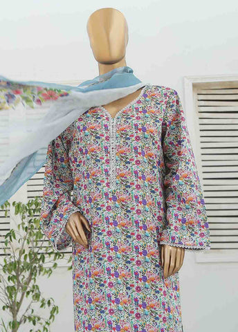 Bin Saeed Fabric - WCKF-040-3 Piece Lawn Printed