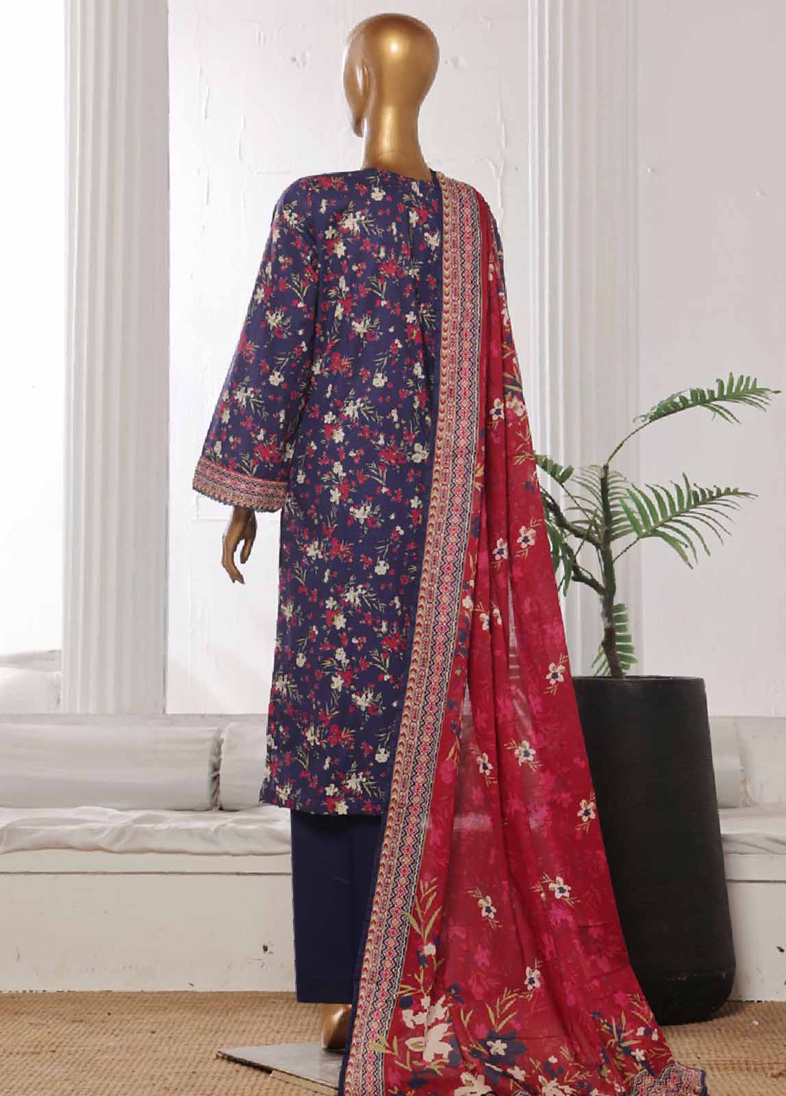Bin Saeed Fabric - WCP-0015- 3 Piece Printed Stitched Suit