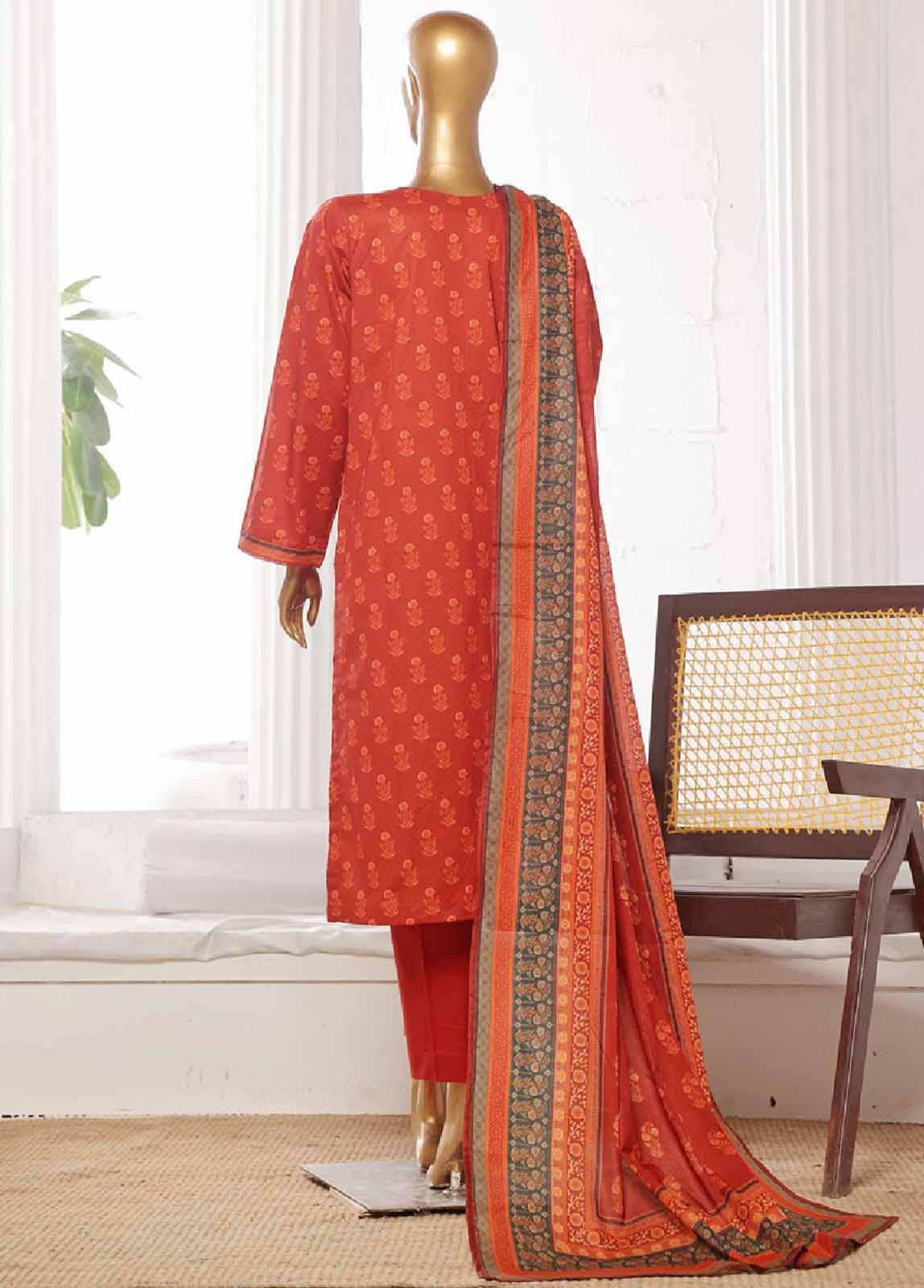 Bin Saeed Fabric - WCP-0018- 3 Piece Printed Stitched Suit