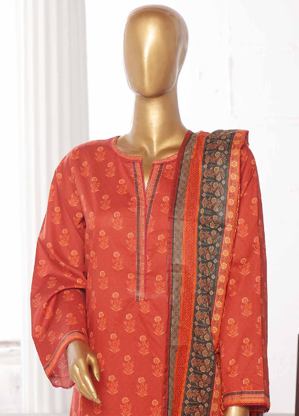 Bin Saeed Fabric - WCP-0018- 3 Piece Printed Stitched Suit