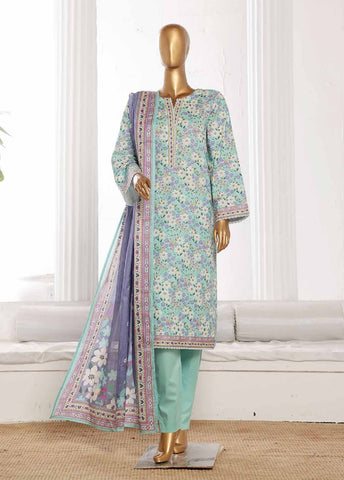 Bin Saeed Fabric - WCP-002- 3 Piece Printed Stitched Suit