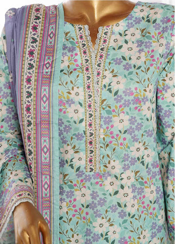 Bin Saeed Fabric - WCP-002- 3 Piece Printed Stitched Suit