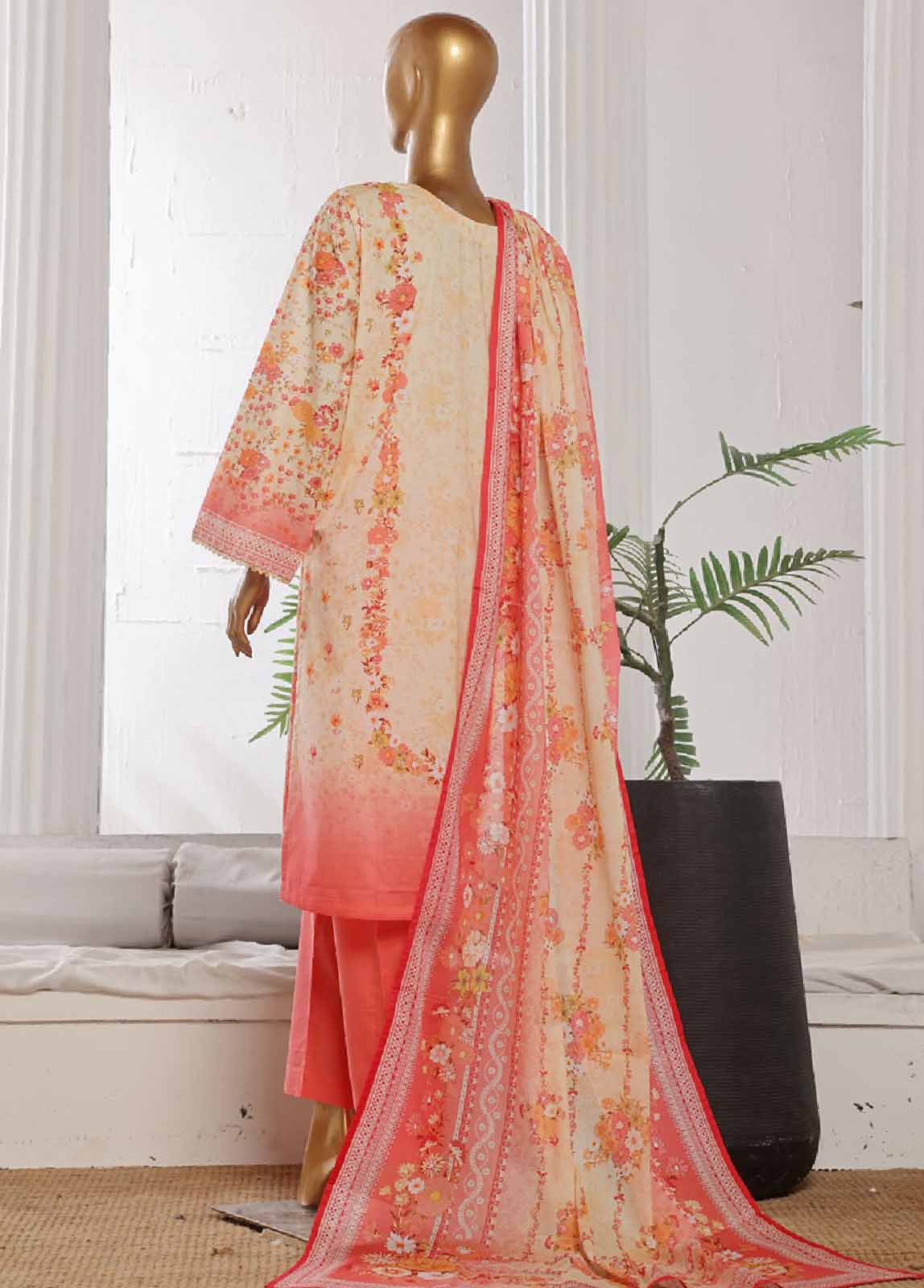 Bin Saeed Fabric - WCP-0029- 3 Piece Printed Stitched Suit