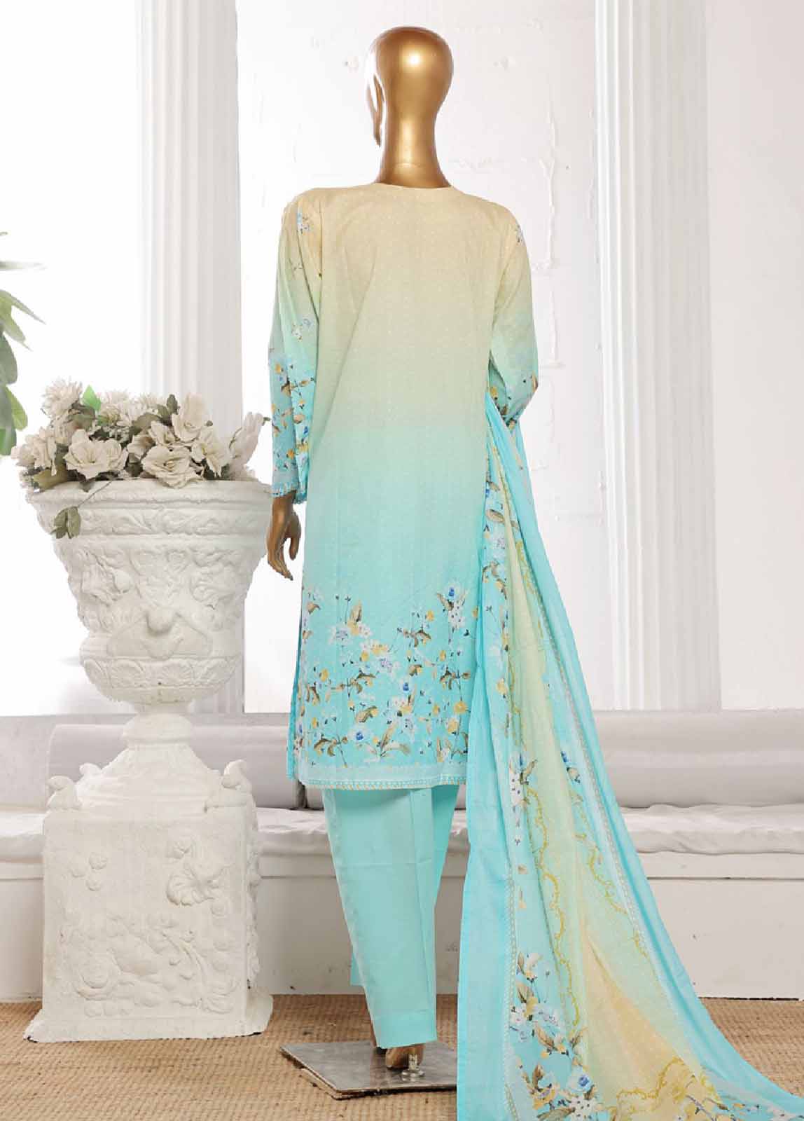 Bin Saeed Fabric - WCP-0031- 3 Piece Printed Stitched Suit