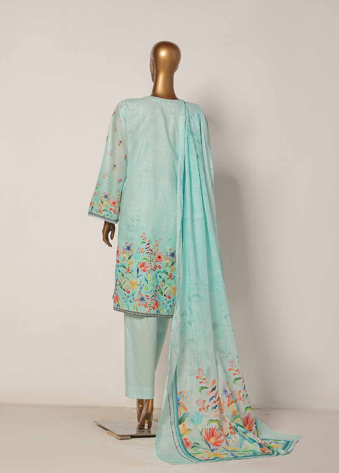 Bin Saeed Fabric - WCP-0032- 3 Piece Printed Stitched Suit