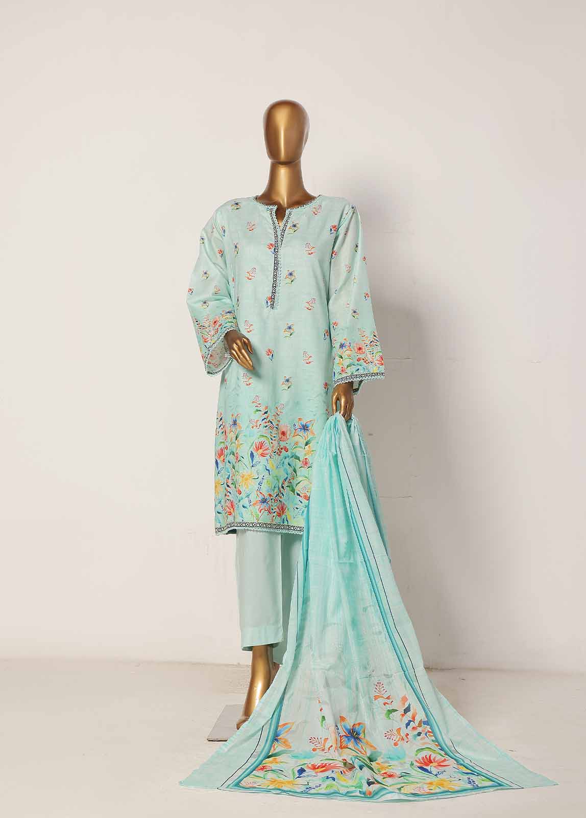 Bin Saeed Fabric - WCP-0032- 3 Piece Printed Stitched Suit