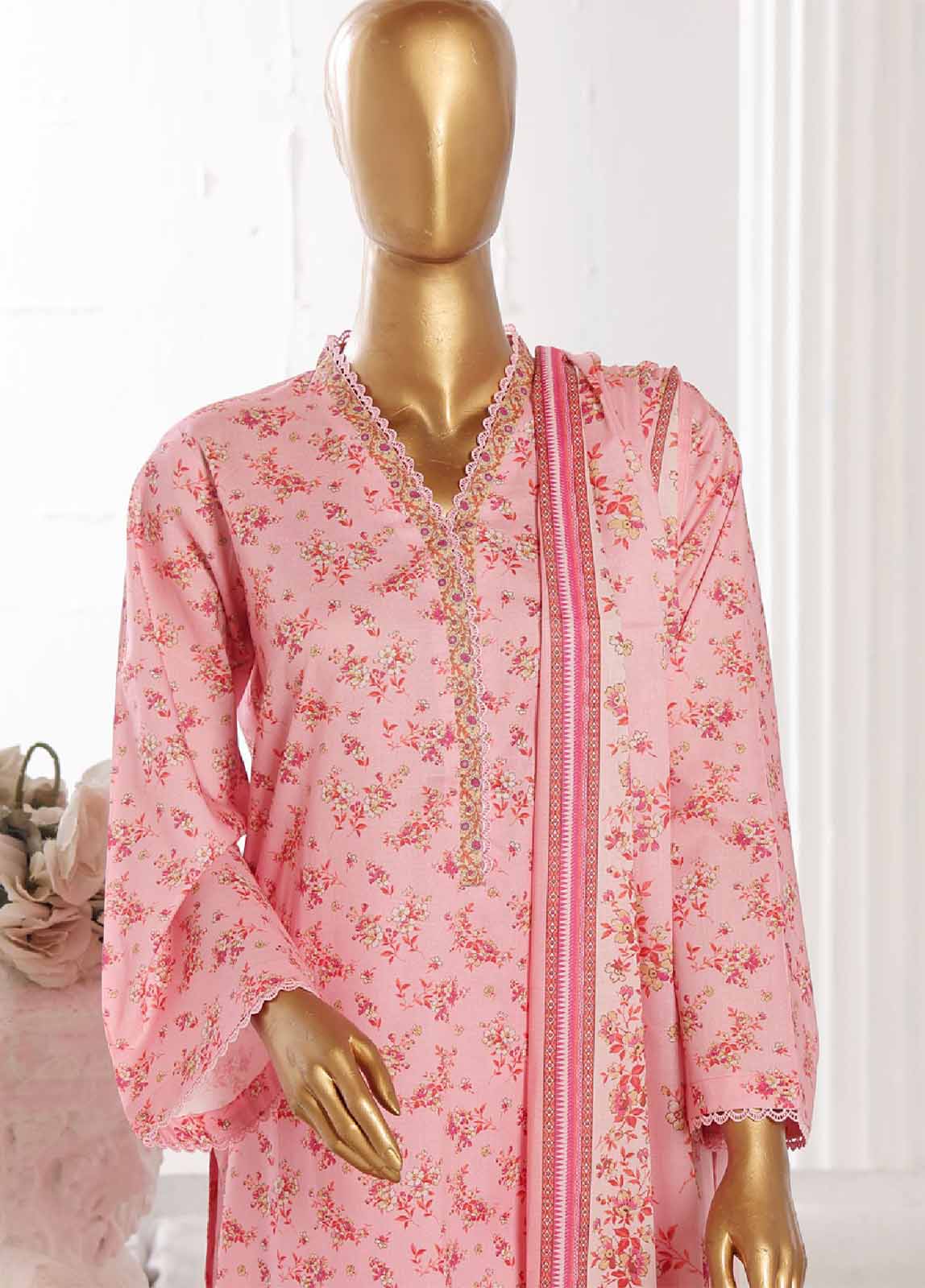 Bin Saeed Fabric - WCP-0034- 3 Piece Printed Stitched Suit