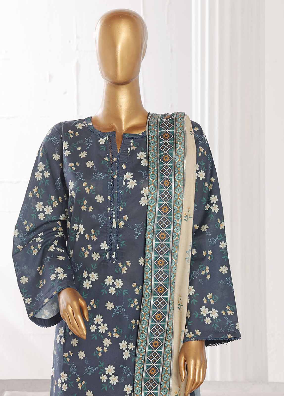 Bin Saeed Fabric - WCP-0036- 3 Piece Printed Stitched Suit