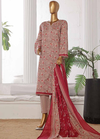 Bin Saeed Fabric - WCP-0039- 3 Piece Printed Stitched Suit