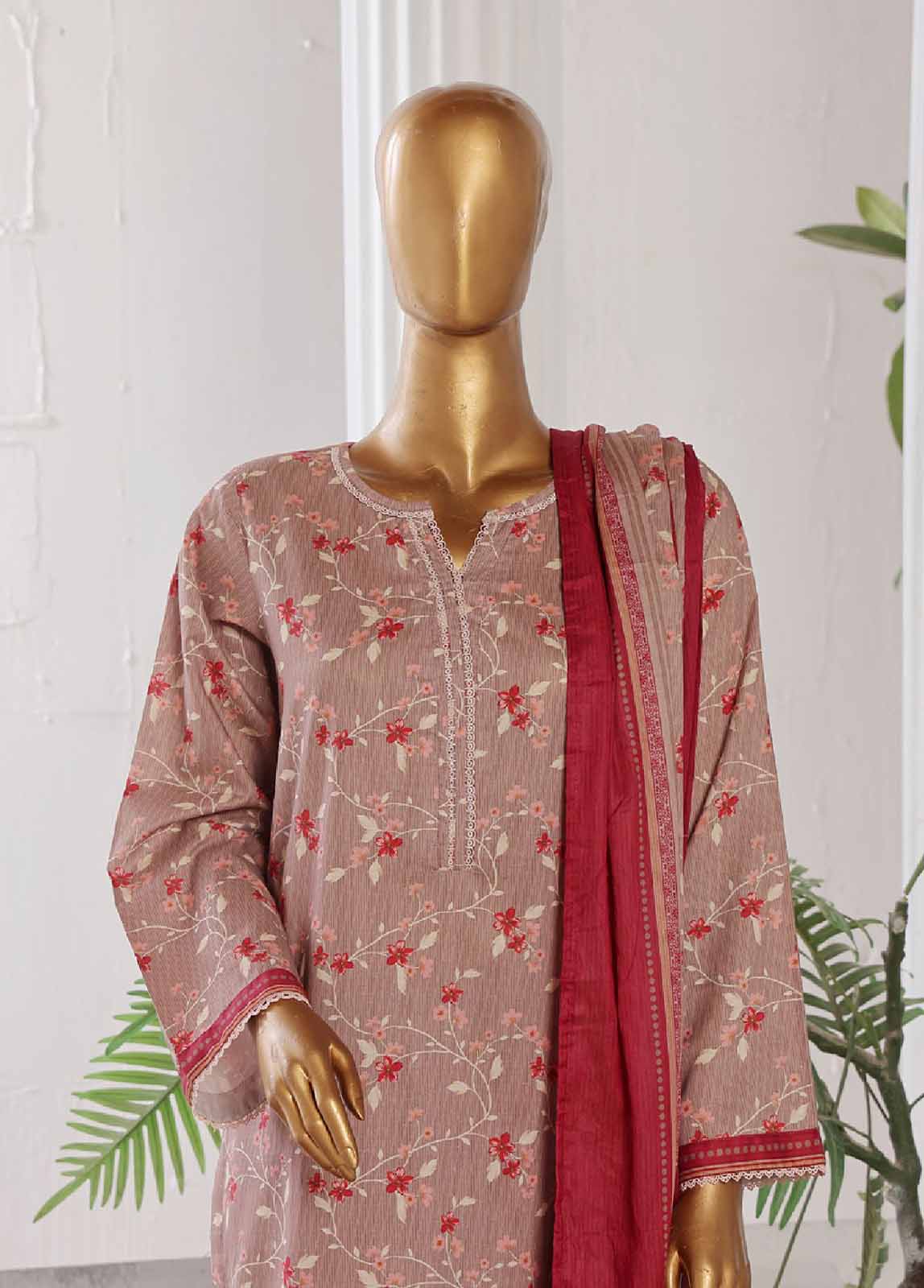Bin Saeed Fabric - WCP-0039- 3 Piece Printed Stitched Suit