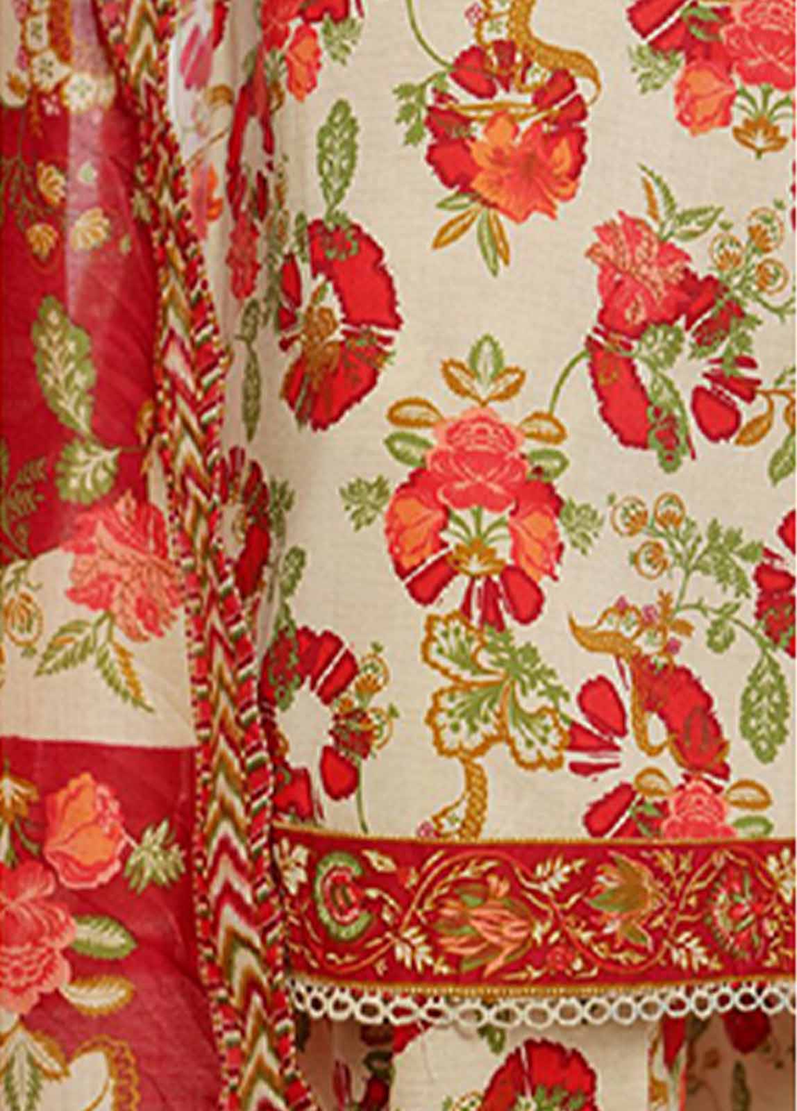 Bin Saeed Fabric - WCP-0050- 3 Piece Printed Stitched Suit