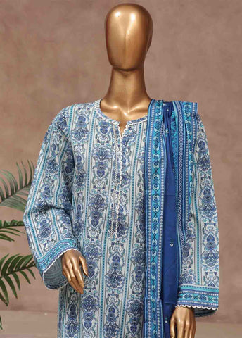 Bin Saeed Fabric - WCP-008- 3 Piece Printed Stitched Suit