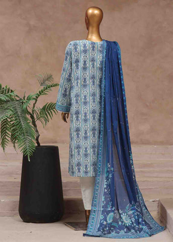 Bin Saeed Fabric - WCP-008- 3 Piece Printed Stitched Suit
