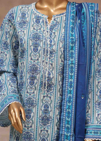 Bin Saeed Fabric - WCP-008- 3 Piece Printed Stitched Suit