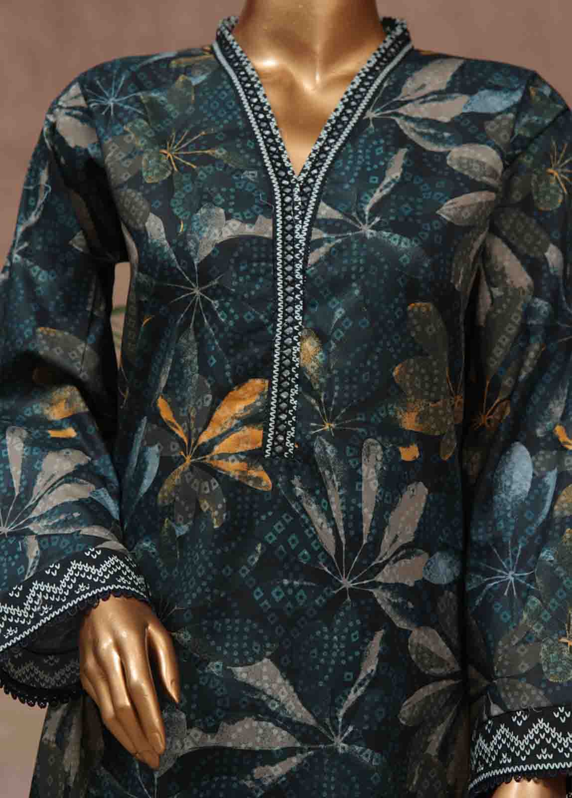 Bin Saeed Fabric - WCP-011- 3 Piece Printed Stitched Suit