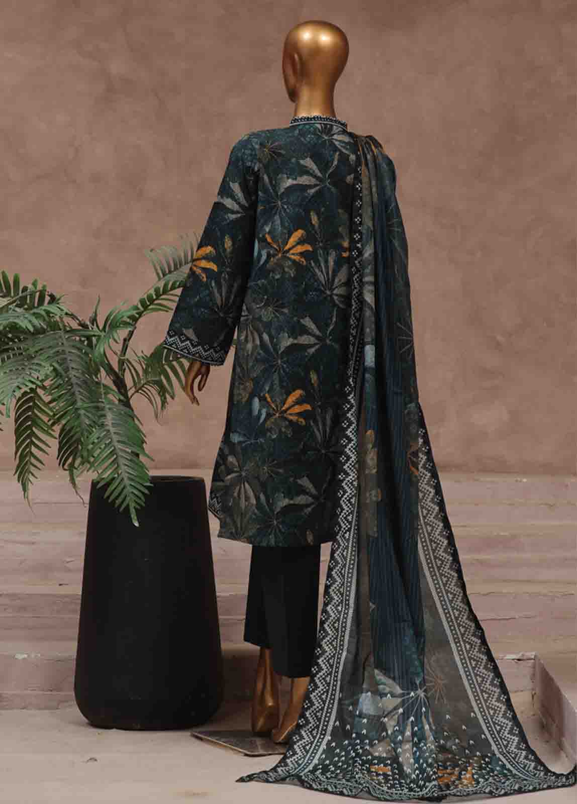 Bin Saeed Fabric - WCP-011- 3 Piece Printed Stitched Suit