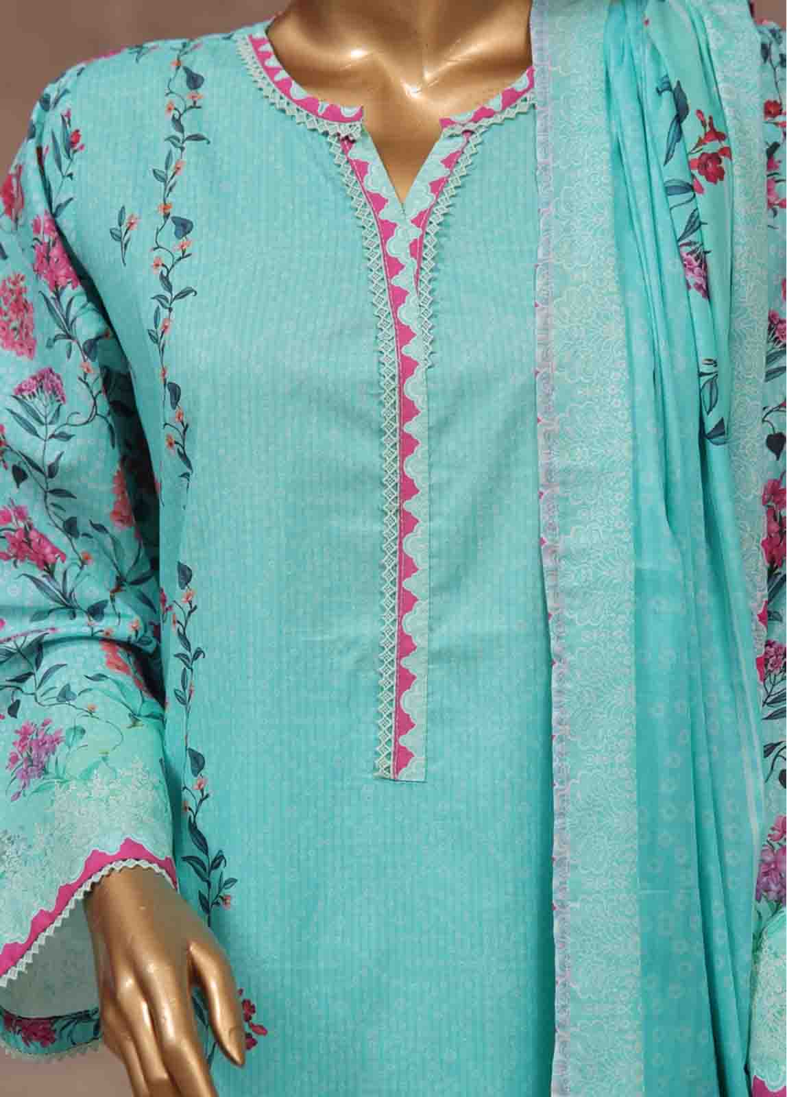 Bin Saeed Fabric - WCP-024- 3 Piece Printed Stitched Suit