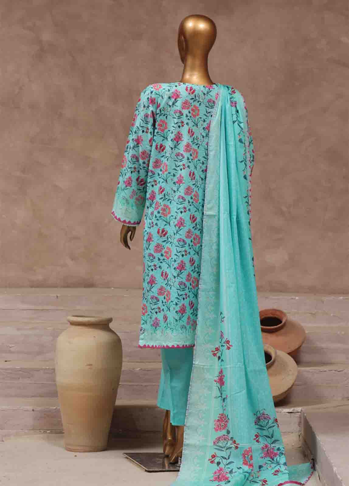 Bin Saeed Fabric - WCP-024- 3 Piece Printed Stitched Suit