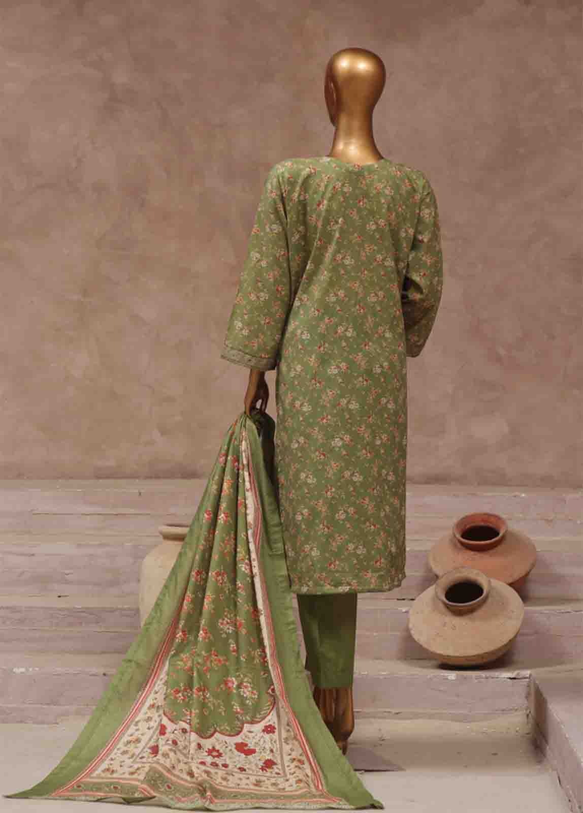 Bin Saeed Fabric - WCP-035- 3 Piece Printed Stitched Suit