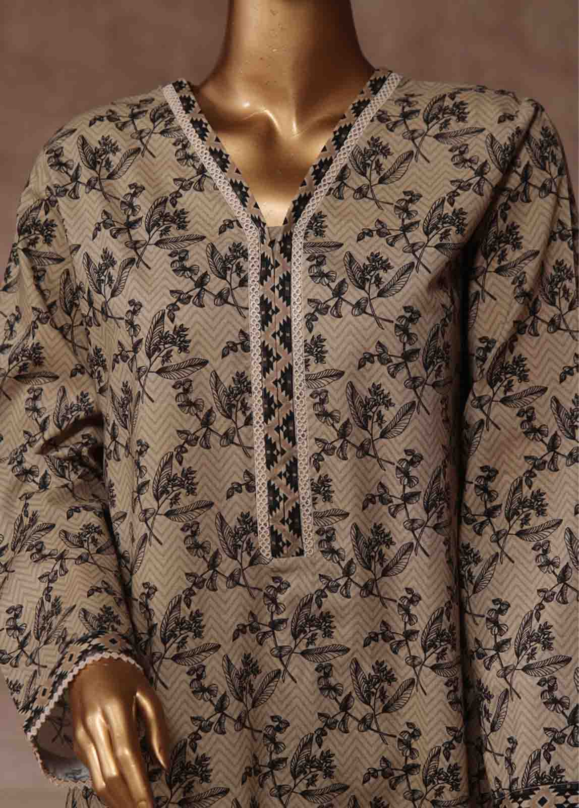 Bin Saeed Fabric - WCP-037- 3 Piece Printed Stitched Suit