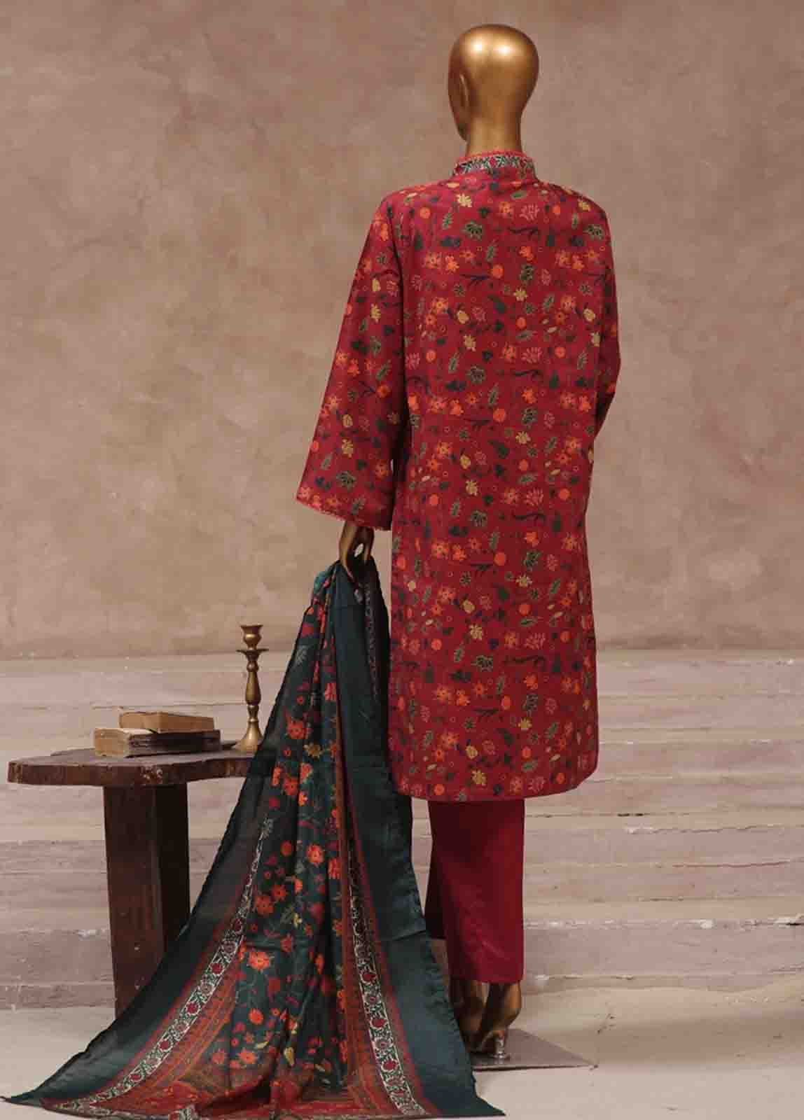 Bin Saeed Fabric - WCP-038- 3 Piece Printed Stitched Suit