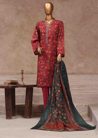 Bin Saeed Fabric - WCP-038- 3 Piece Printed Stitched Suit