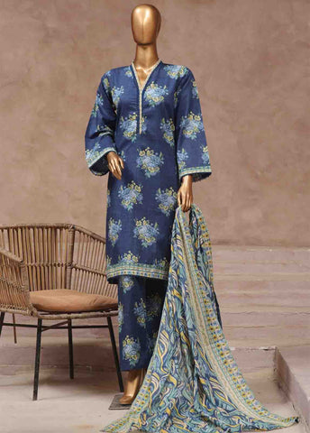 Bin Saeed Fabric - WCP-048- 3 Piece Printed Stitched Suit