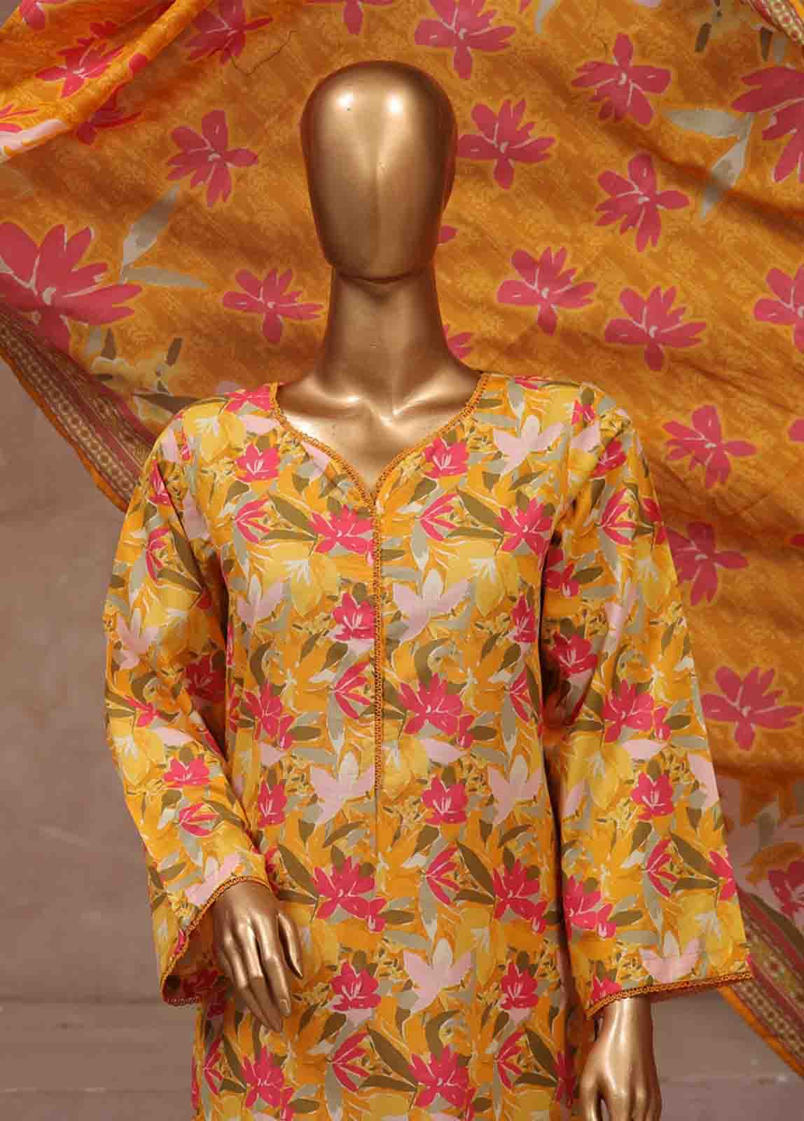 Bin Saeed Fabric - WCP-053- 3 Piece Printed Stitched Suit