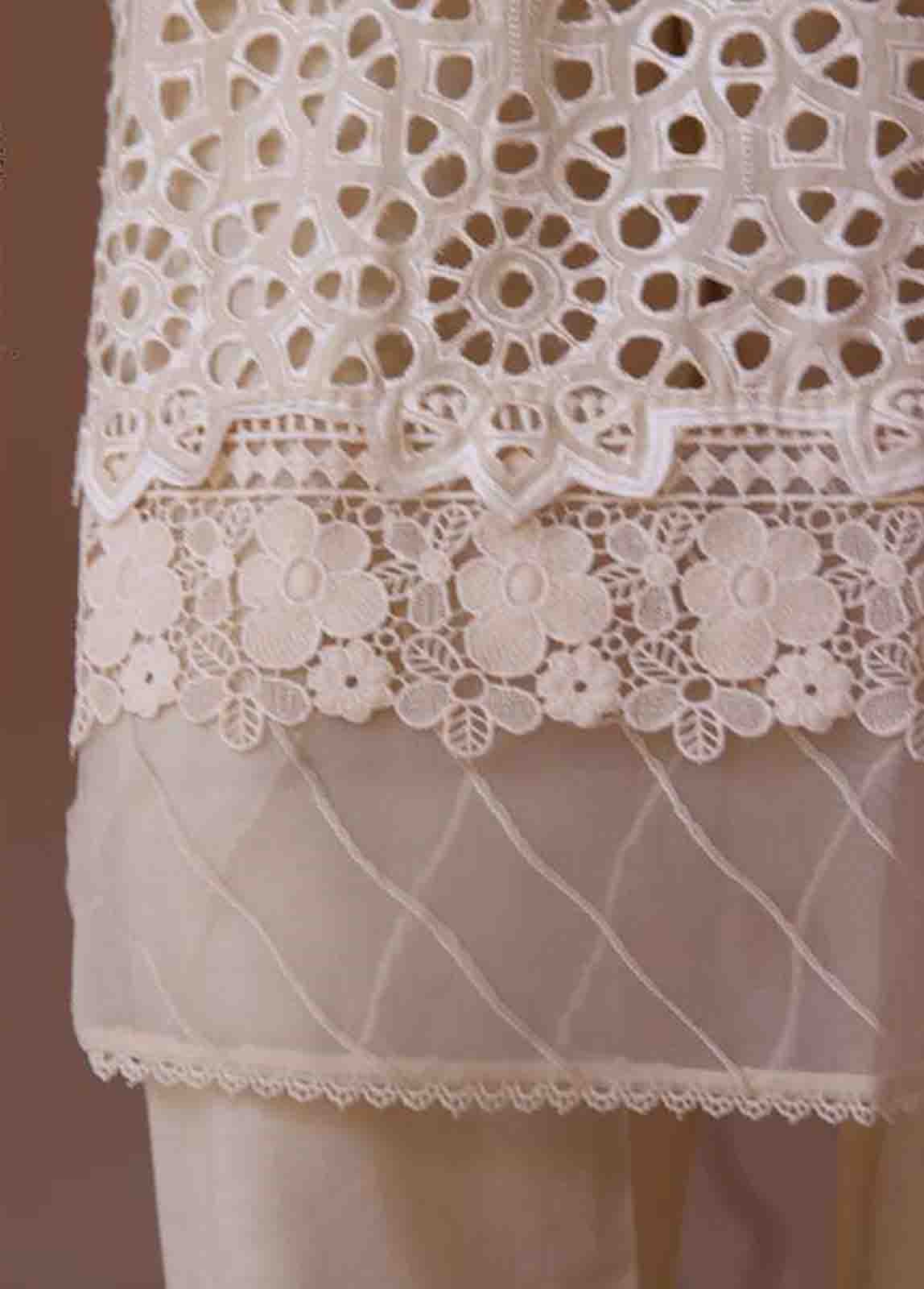 Bin Saeed Fabric - WCTF-001-R-3 Piece Chikankari Stitched Suit