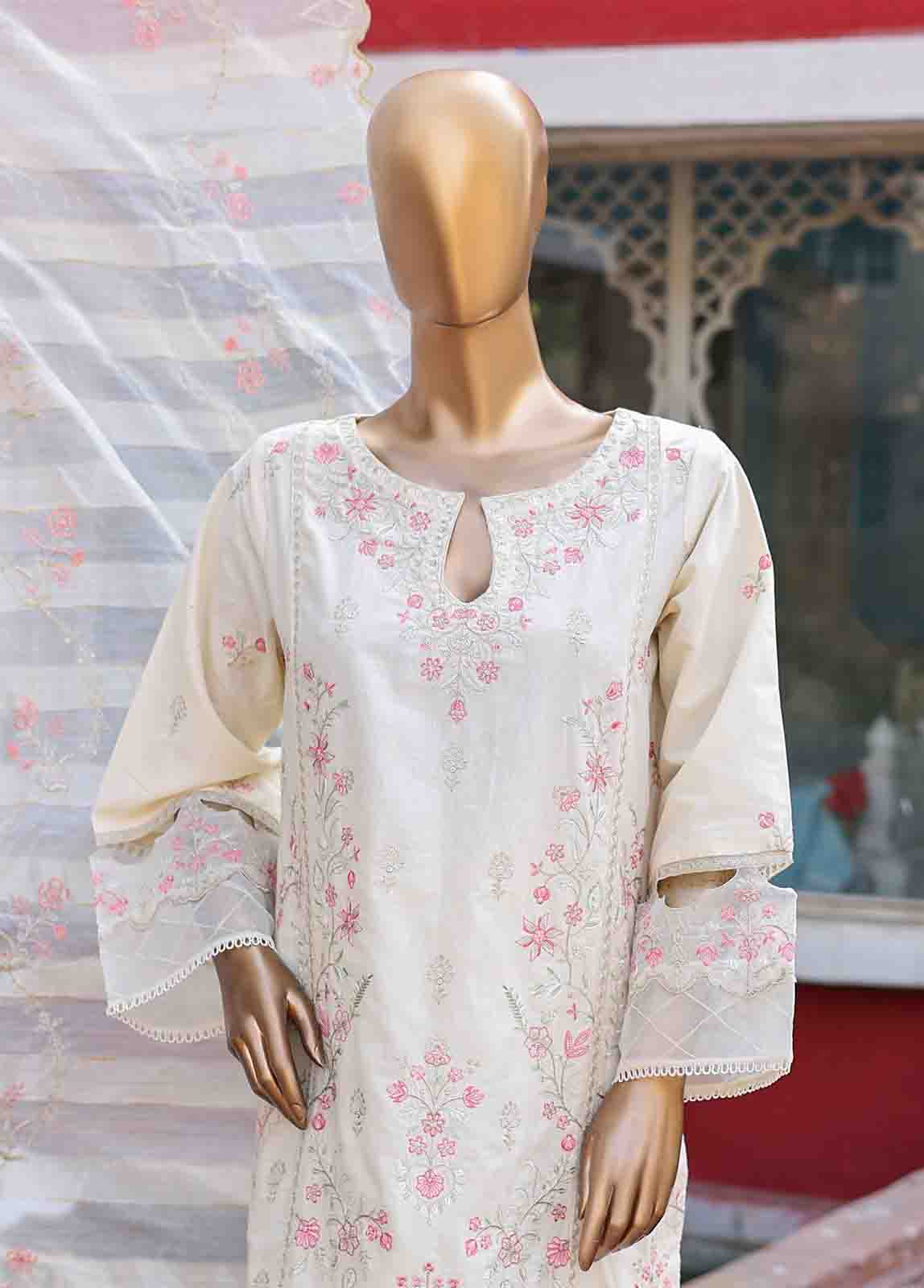 Bin Saeed Fabric - WCTF-001 A R71- 3 Piece Embroidered Stitched Suit