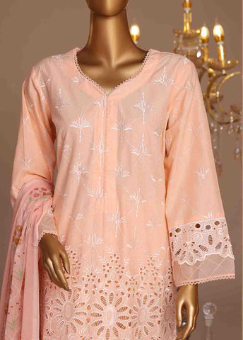 Bin Saeed Fabric - WCTF-002-R-3 Piece Chikankari Stitched Suit