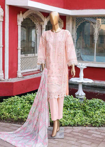 Bin Saeed Fabric - WCTF-002 B- 3 Piece Embroidered Stitched Suit