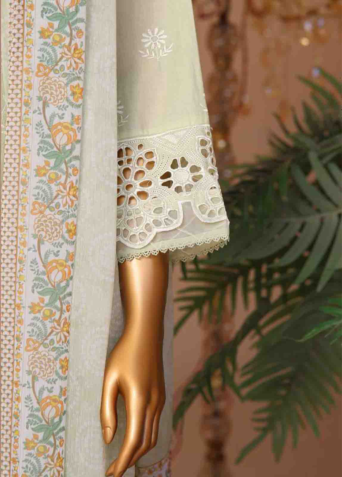 Bin Saeed Fabric - WCTF-003-R-3 Piece Chikankari Stitched Suit