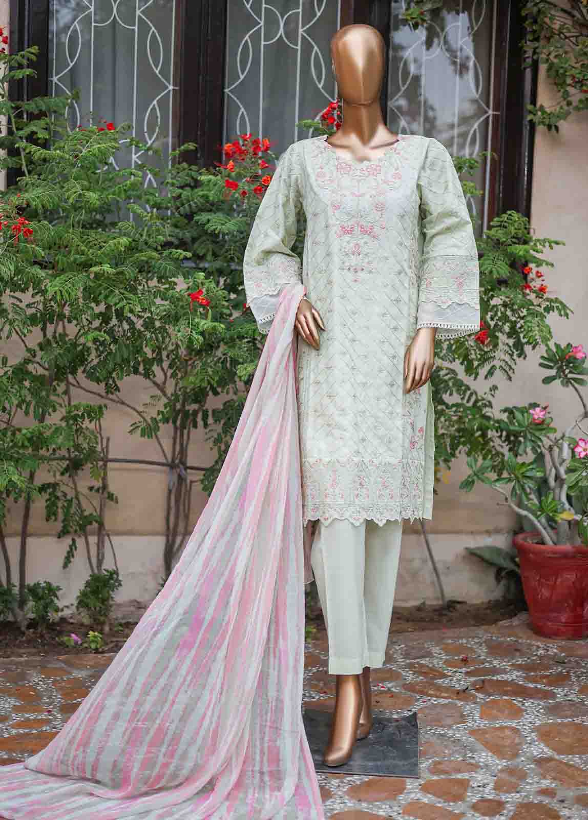 Bin Saeed Fabric - WCTF-003 B-R41 3 Piece Embroidered Stitched Suit