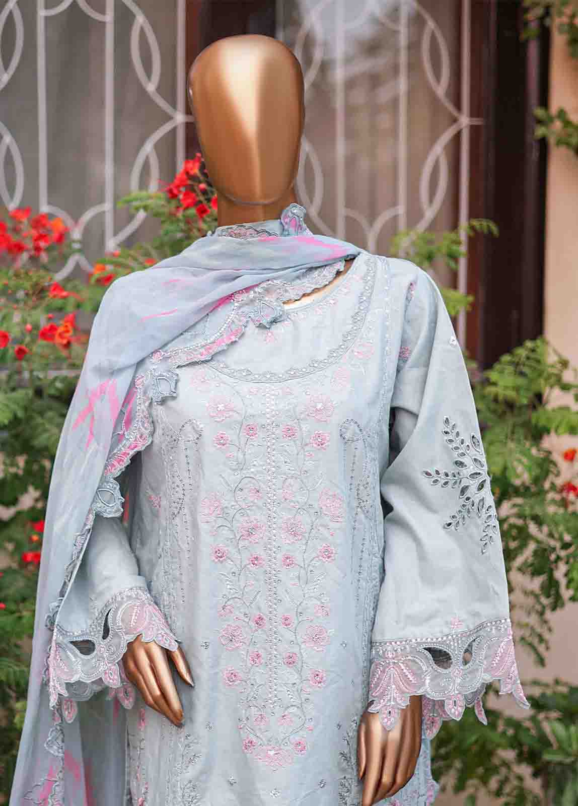 Bin Saeed Fabric - WCTF-005 B- 3 Piece Embroidered Stitched Suit