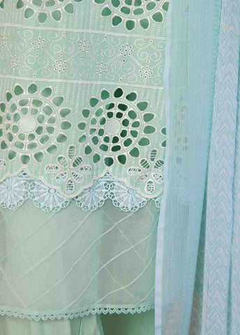 Bin Saeed Fabric - WCTF-006-R-3 Piece Chikankari Stitched Suit