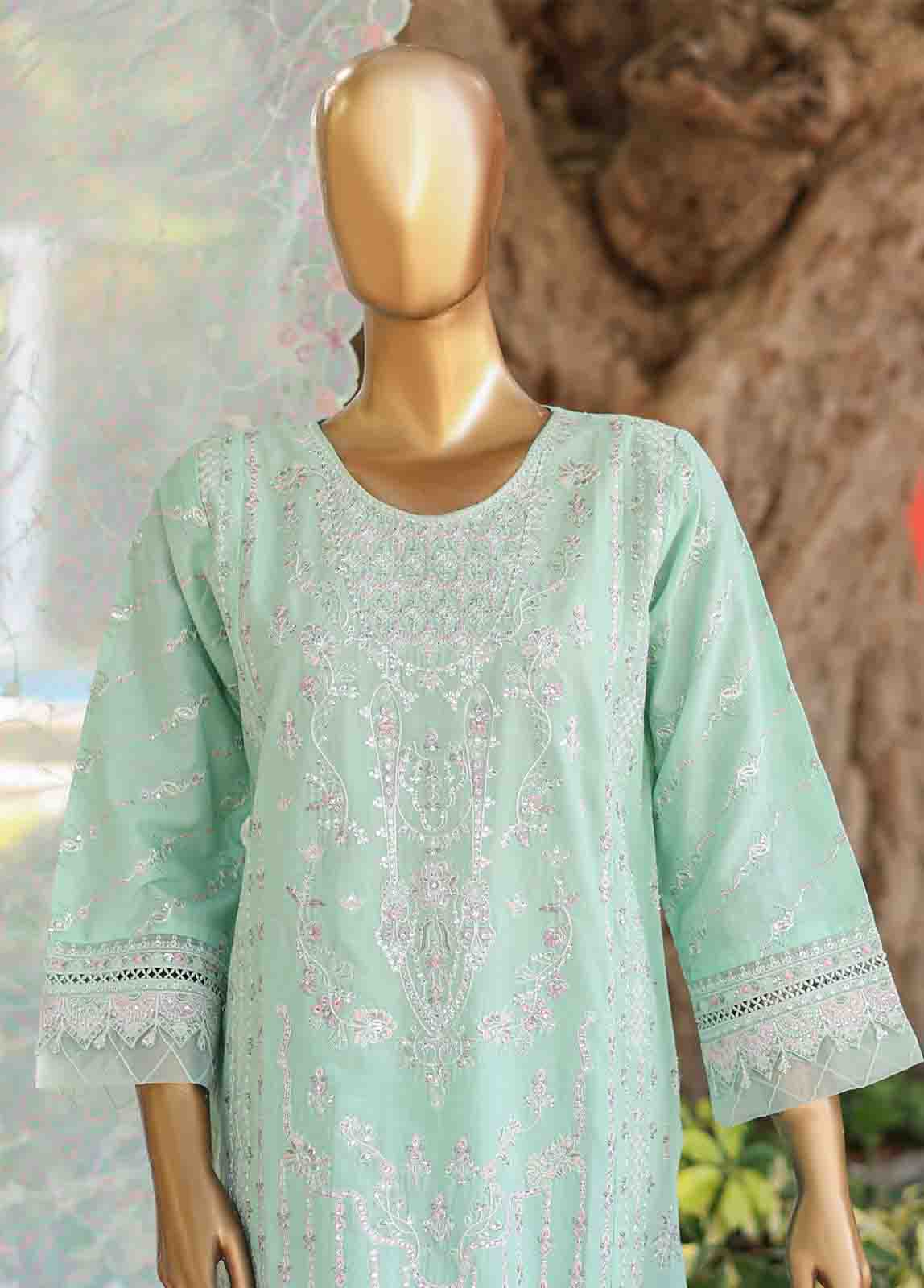 Bin Saeed Fabric - WCTF-006 A- 3 Piece Embroidered Stitched Suit