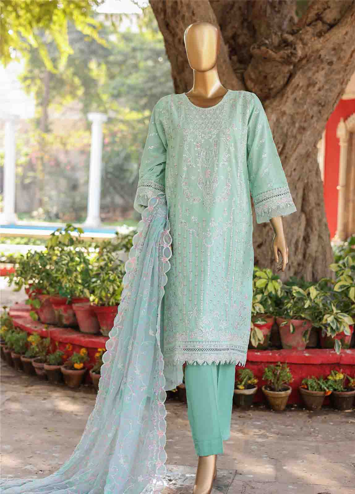 Bin Saeed Fabric - WCTF-006 A- 3 Piece Embroidered Stitched Suit